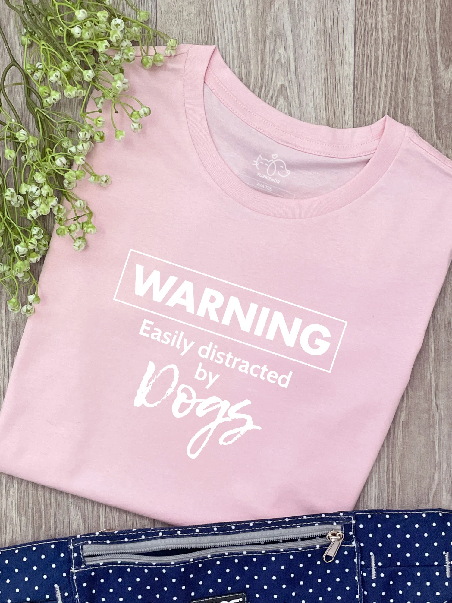 Warning. Easily Distracted by Dogs Ava Women's Regular Fit Tee - Image 3
