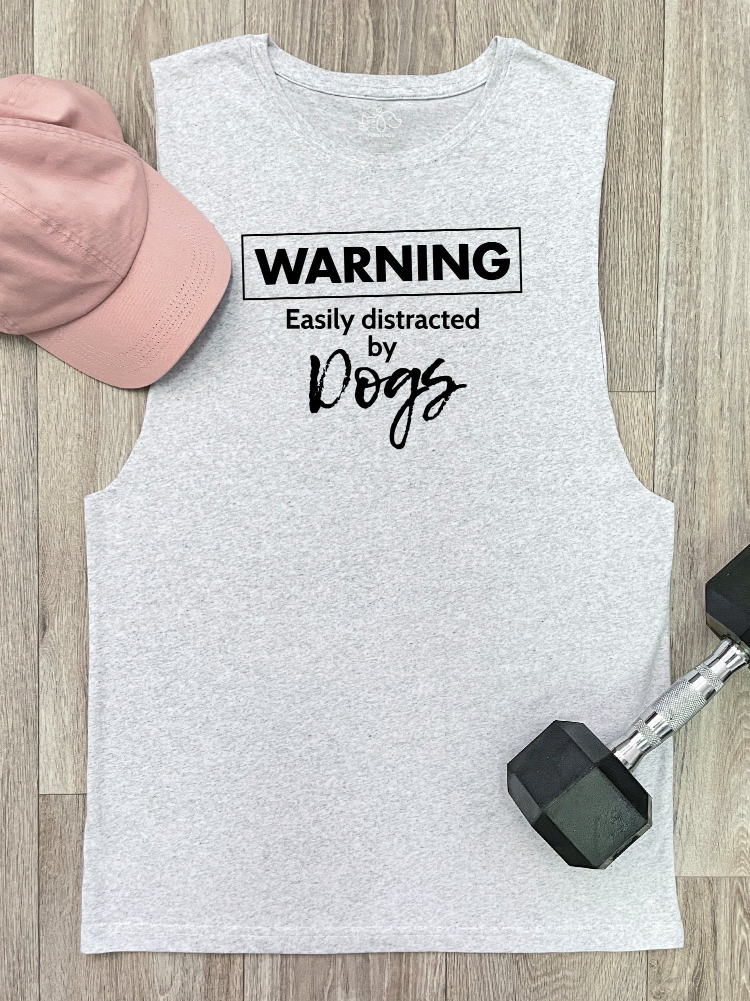 Warning. Easily Distracted By Dogs Axel Drop Armhole Muscle Tank - Image 2