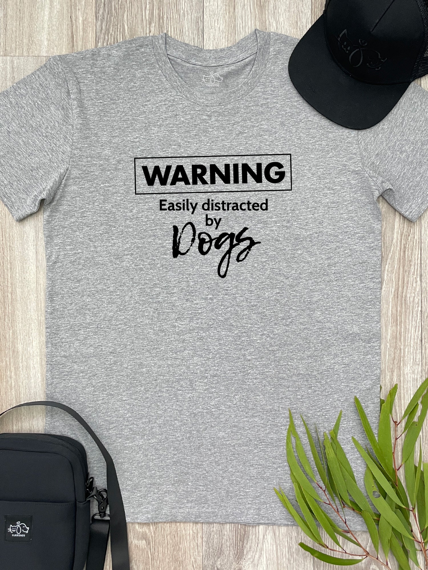 Warning. Easily Distracted By Dogs Essential Unisex Tee - Image 2