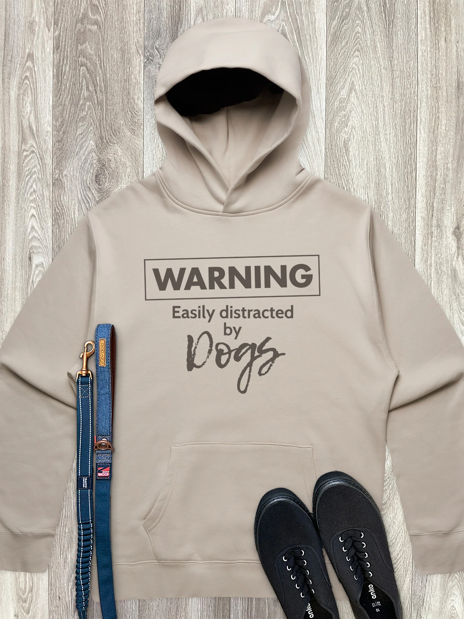Warning. Easily Distracted By Dogs Men's Comfort Hood - Image 6
