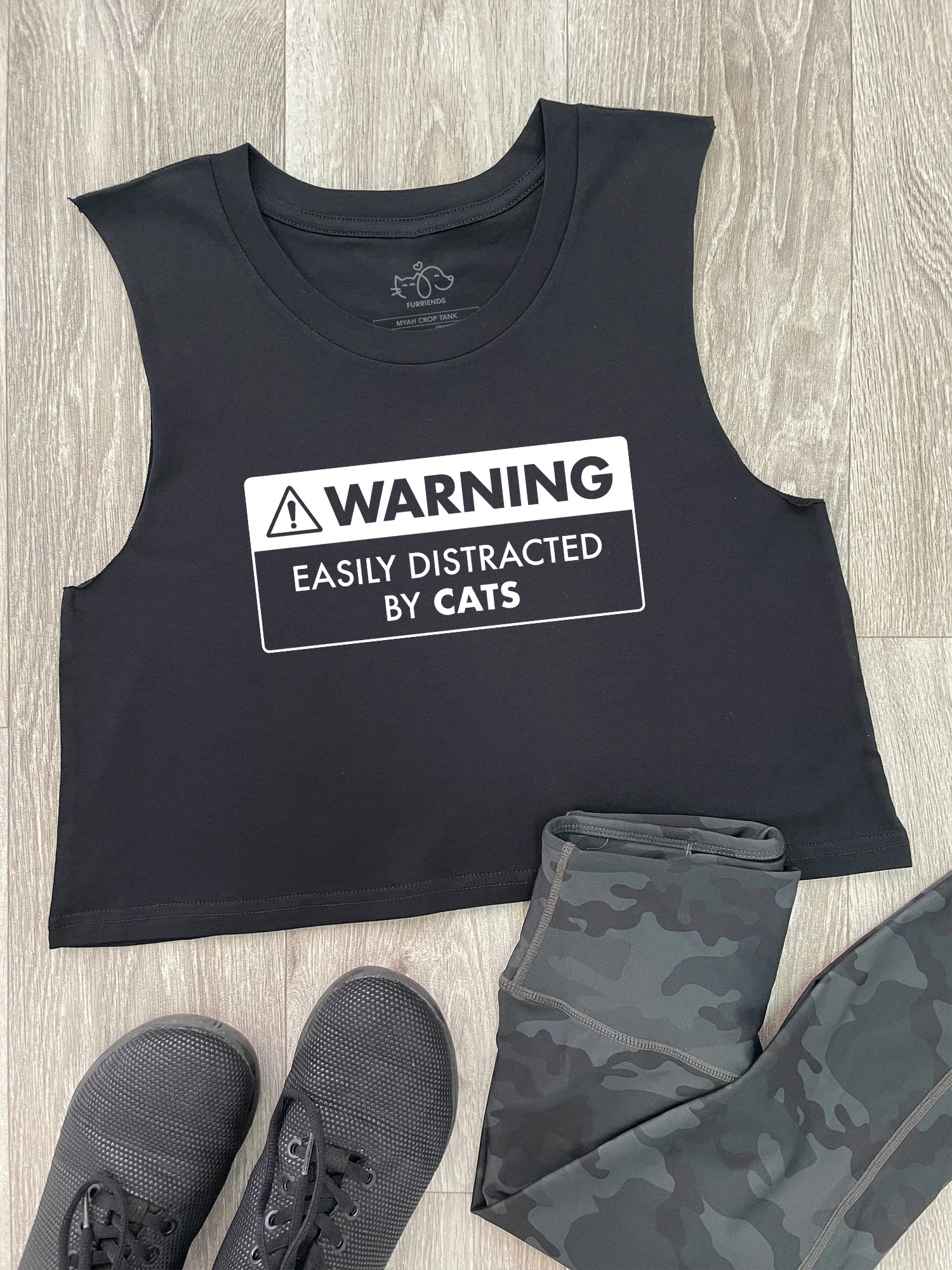 Warning Sign! Easily Distracted By... Customisable Myah Crop Tank - Image 2