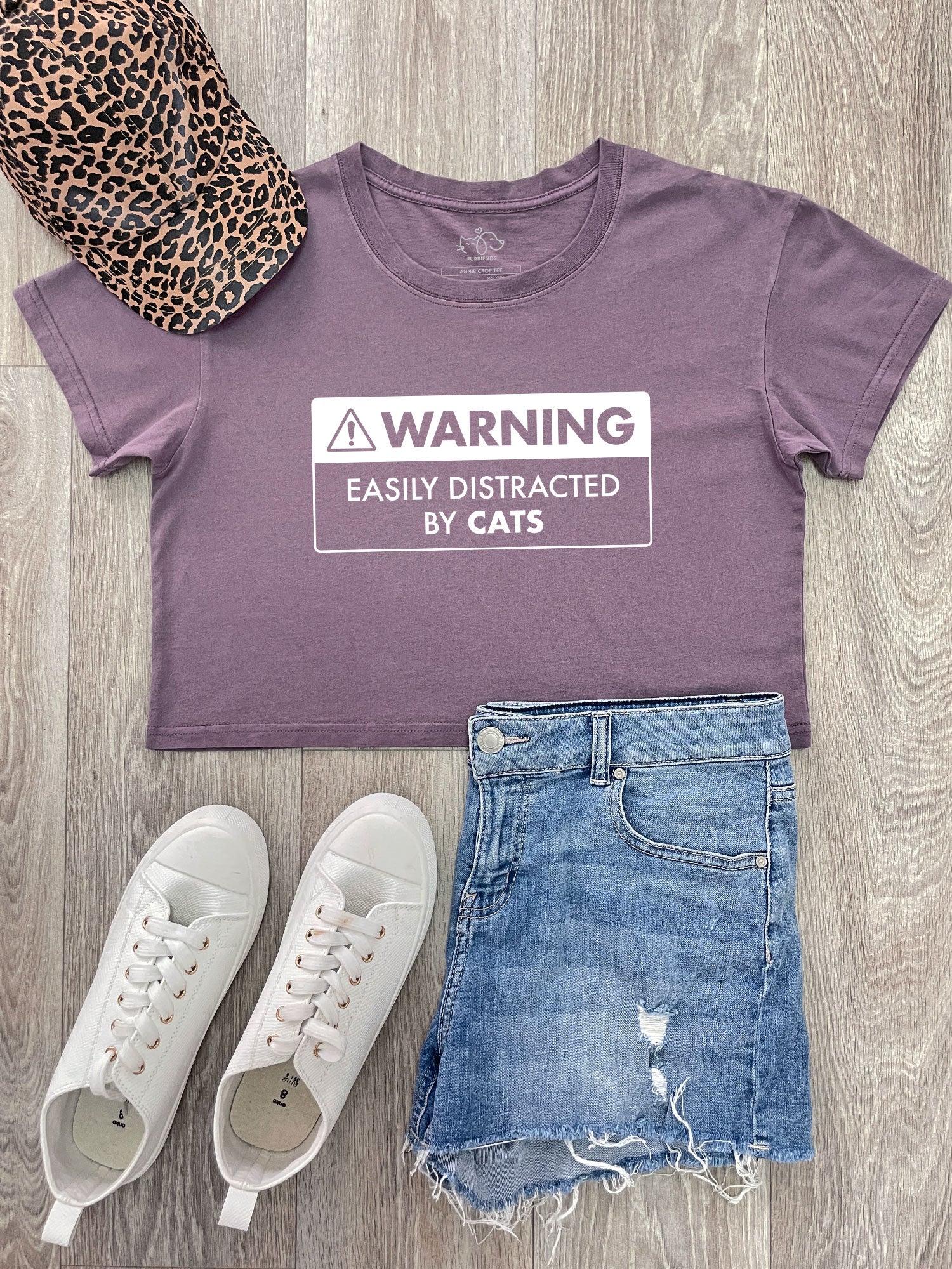 Warning Sign! Easily Distracted By... Customisable Annie Crop Tee - Image 3