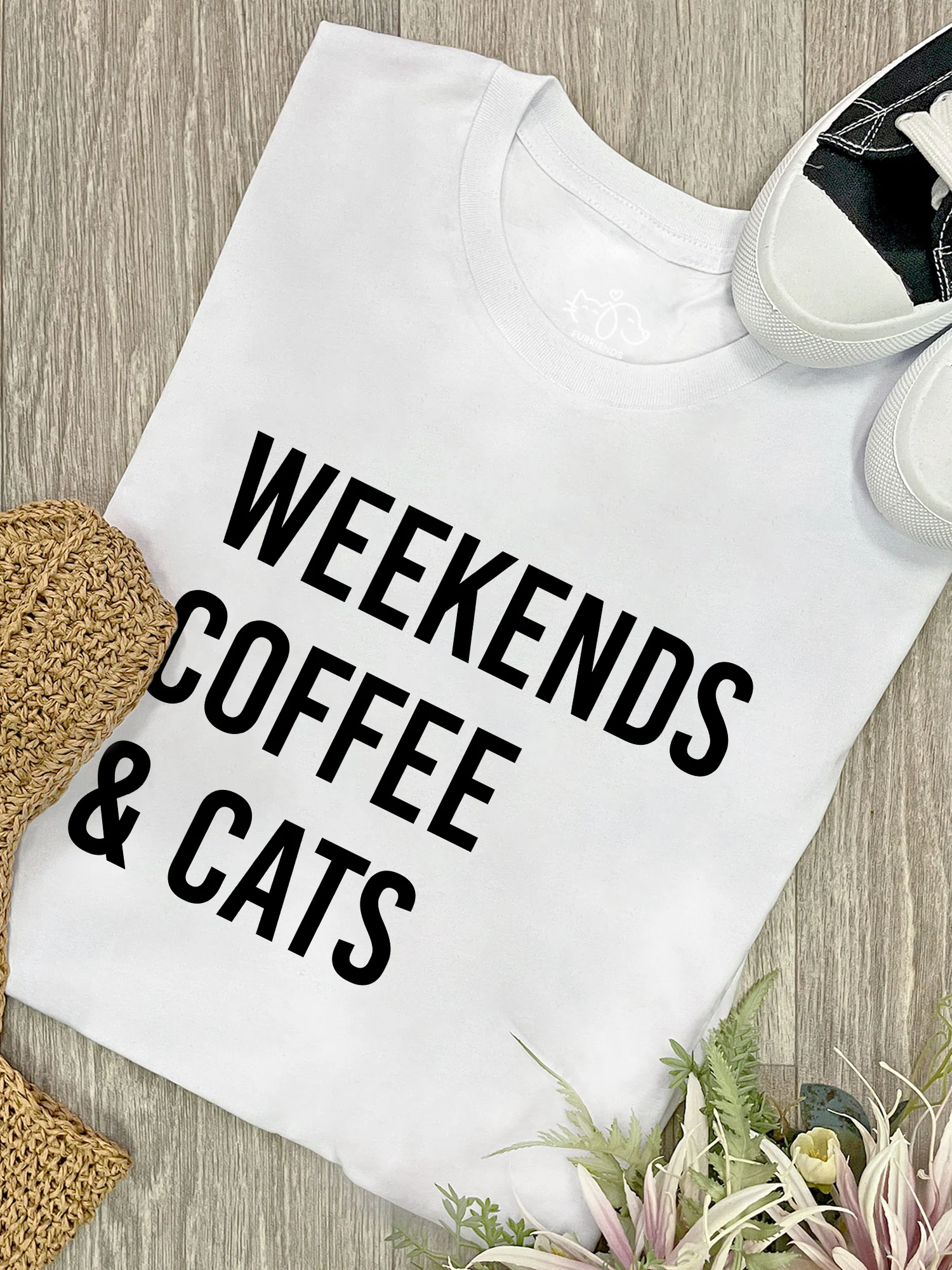 Weekends Coffee & Cats Ava Women's Regular Fit Tee - Image 4
