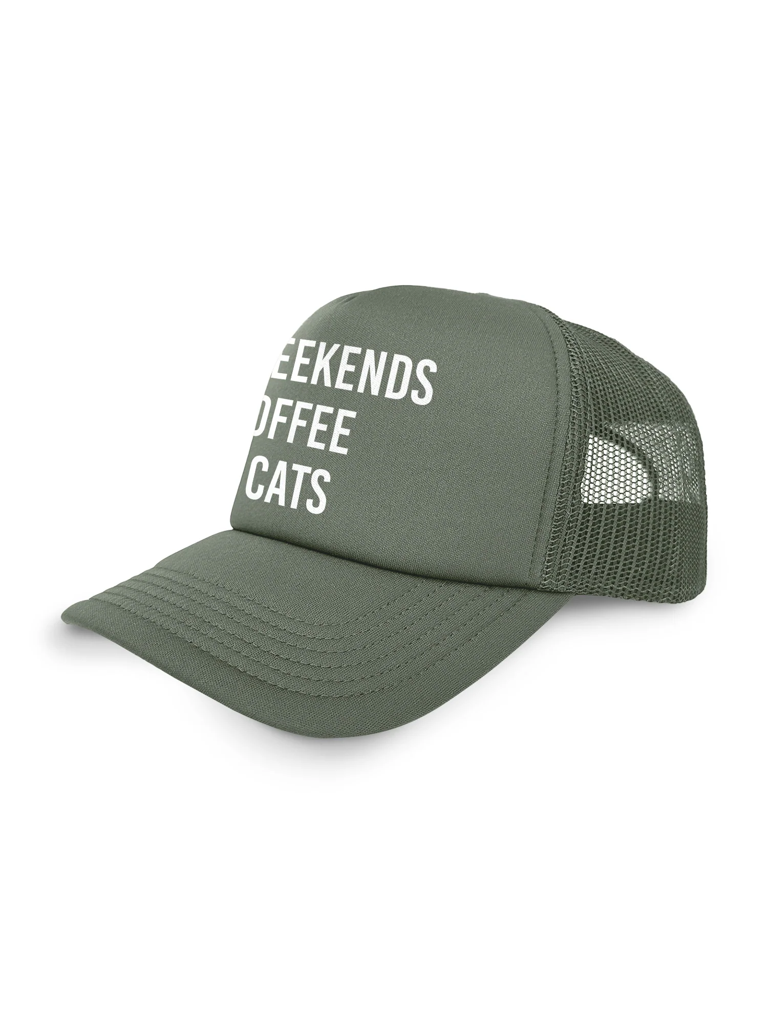 Weekends Coffee & Cats Foam Trucker Cap - Image 11
