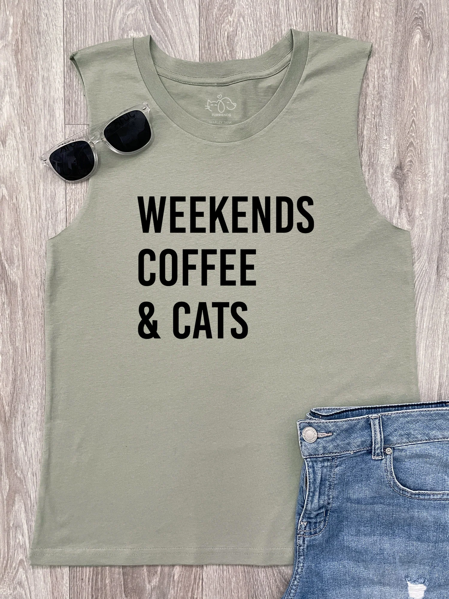 Weekends Coffee & Cats Marley Tank - Image 3