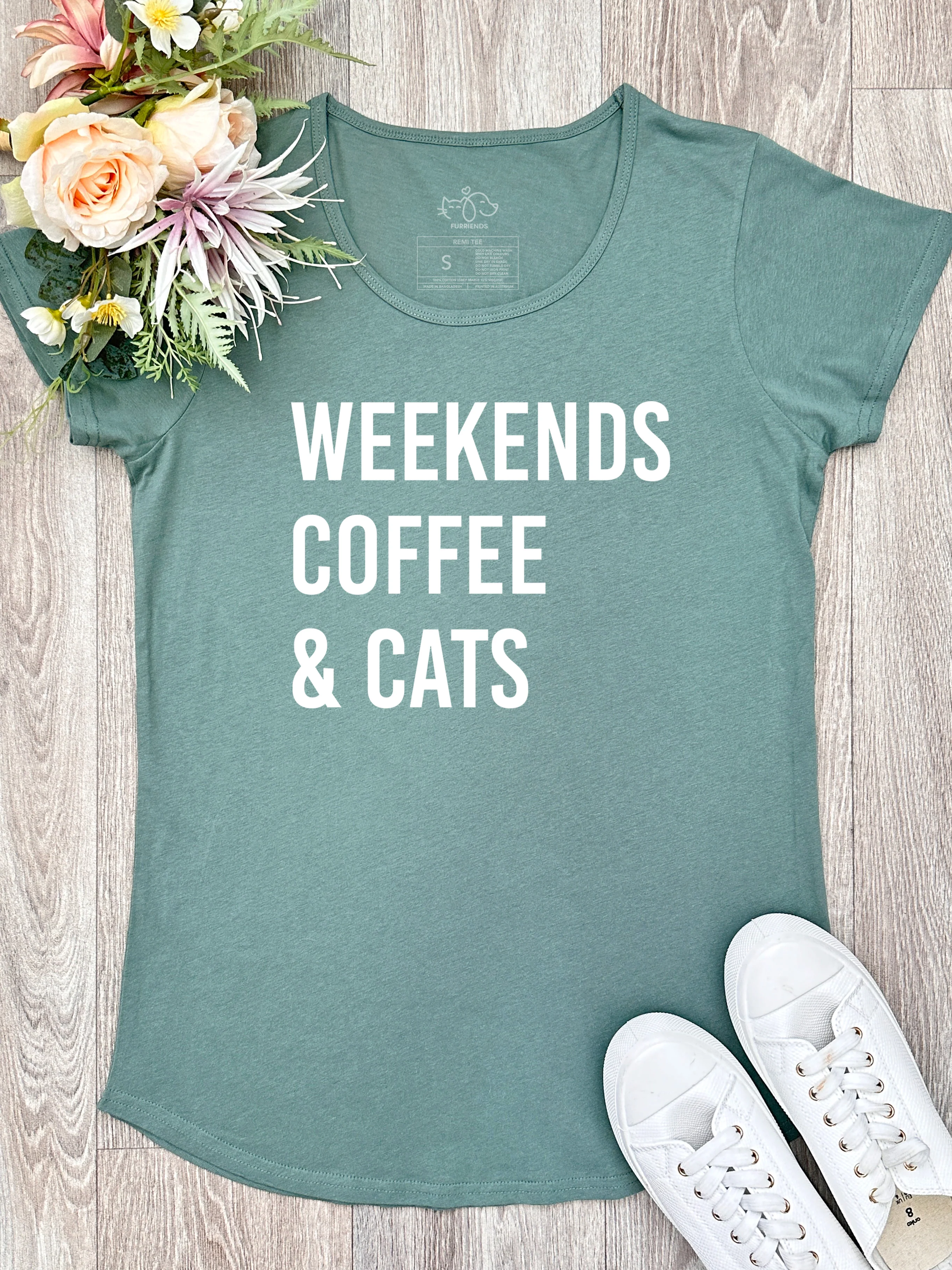 Weekends Coffee & Cats Remi Women's Tee - Image 6