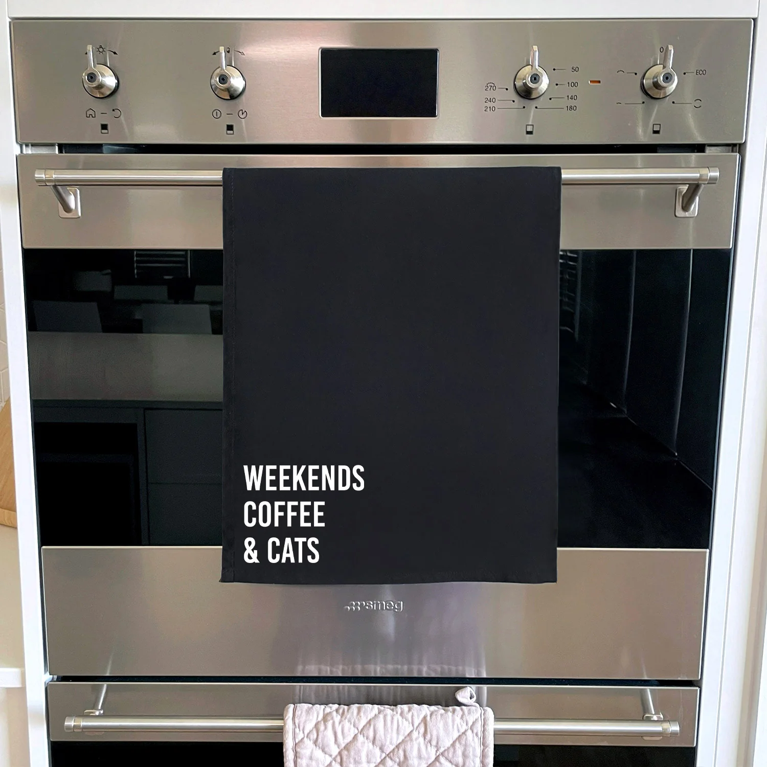 Weekends Coffee & Cats Tea Towel - Image 4