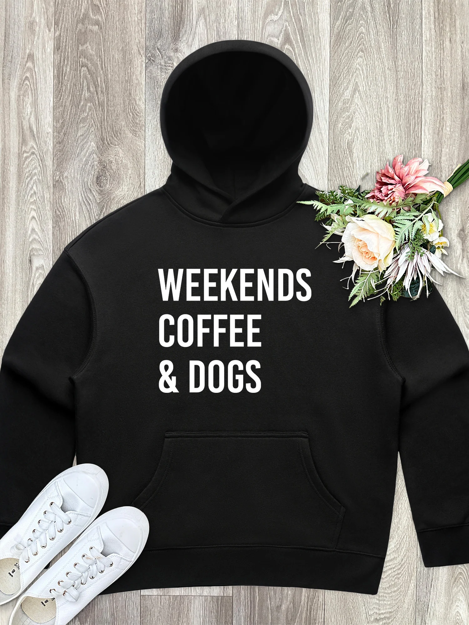 Weekends Coffee & Dogs Women's Comfort Hood - Image 3