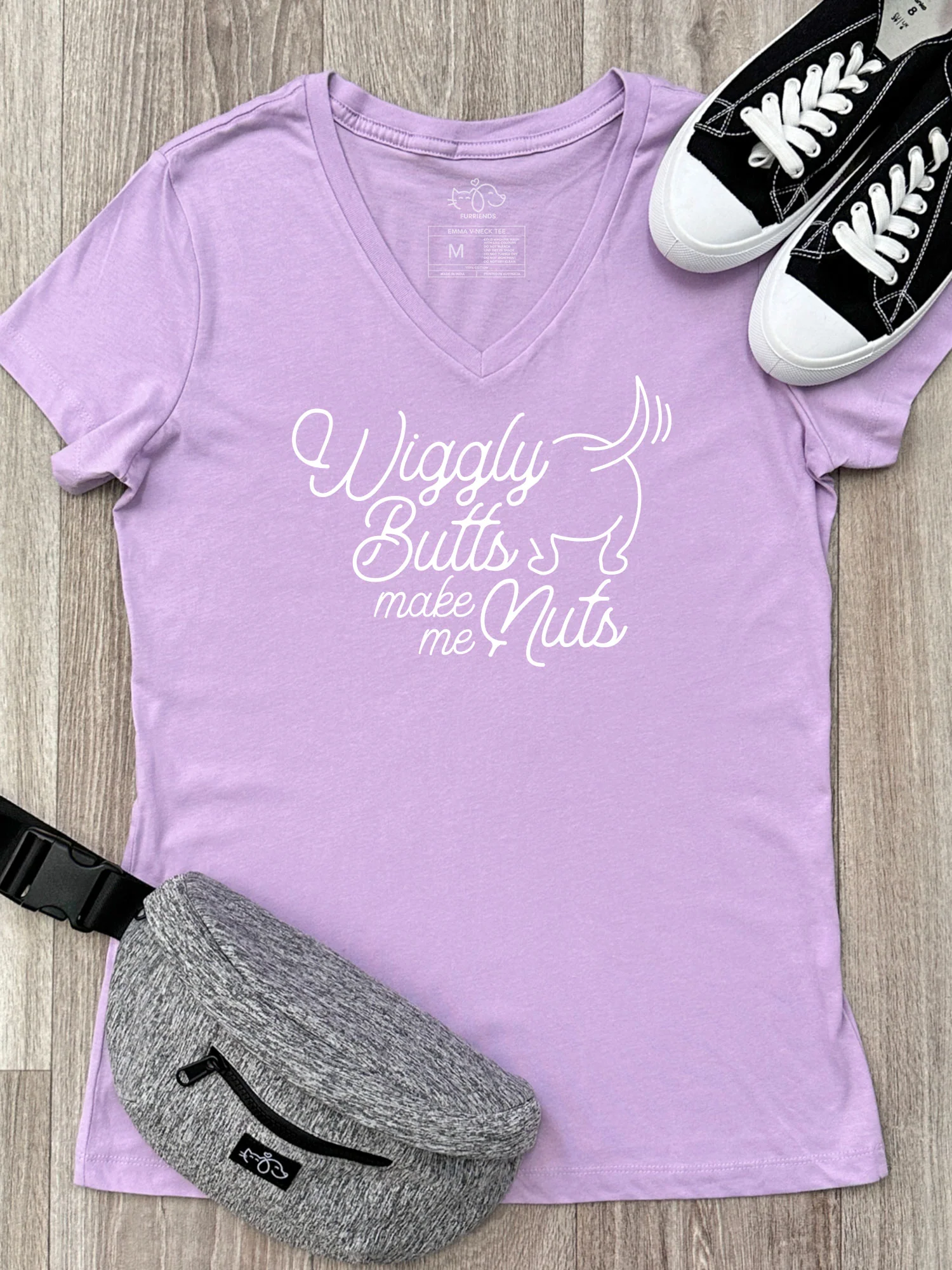 Wiggly Butts Make Me Nuts Emma V-Neck Tee - Image 3