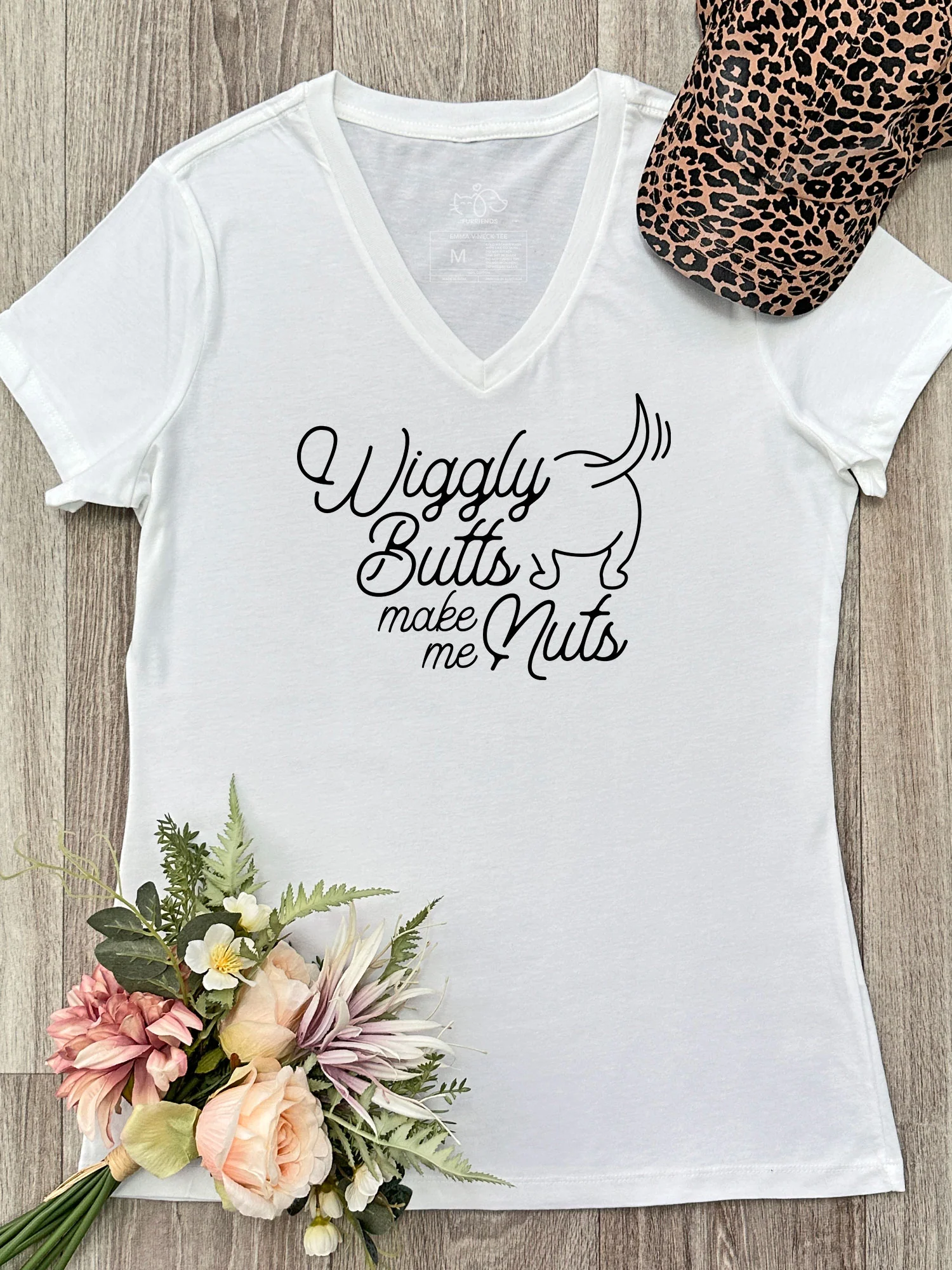 Wiggly Butts Make Me Nuts Emma V-Neck Tee - Image 4