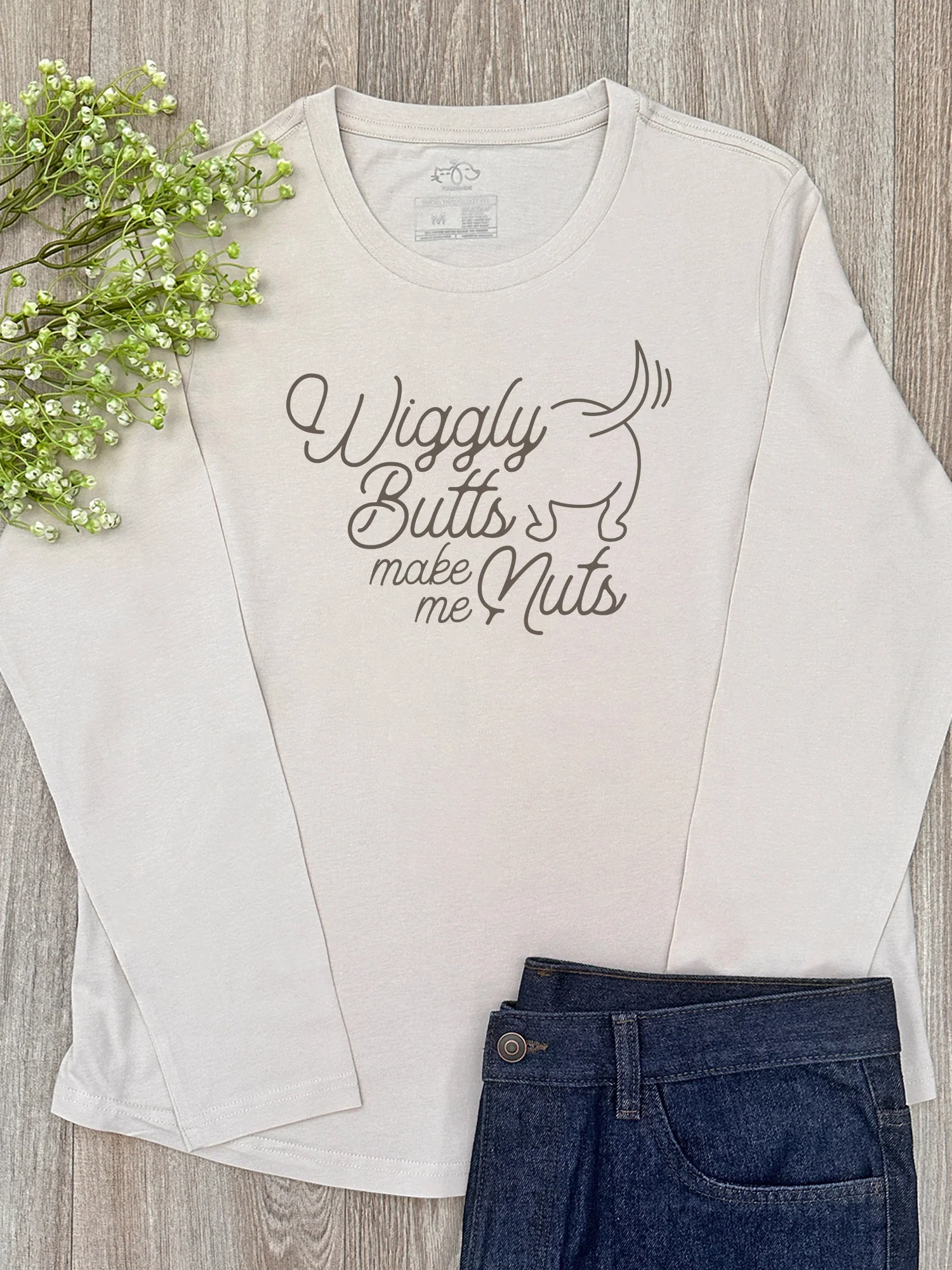 Wiggly Butts Make Me Nuts Olivia Long Sleeve Tee - Image 3