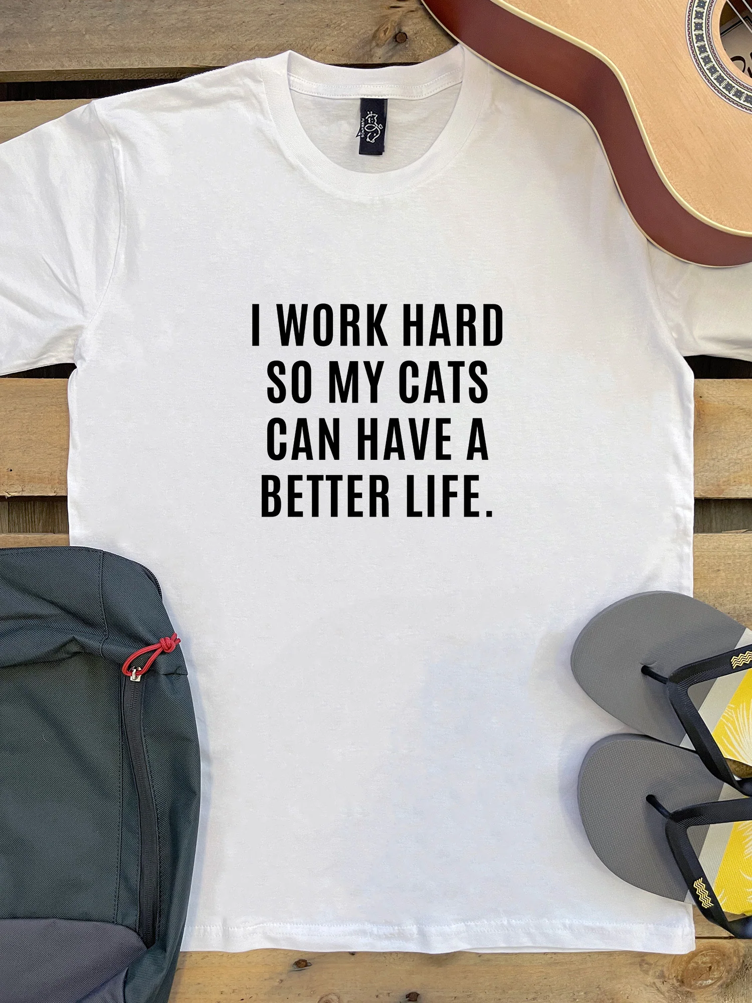 I Work Hard So My Cat Can Have A Better Life Essential Unisex Tee - Image 6