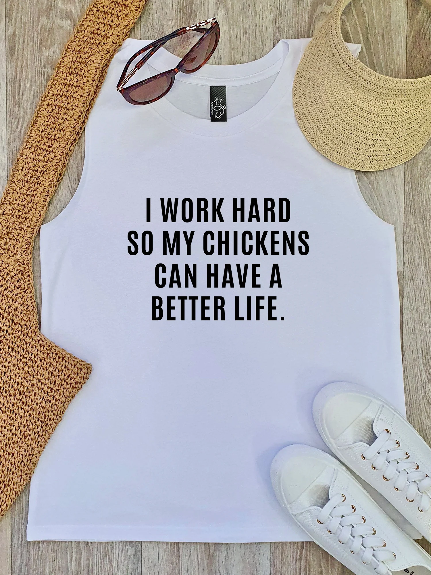 I Work Hard So My Chickens Can Have A Better Life Marley Tank - Image 4
