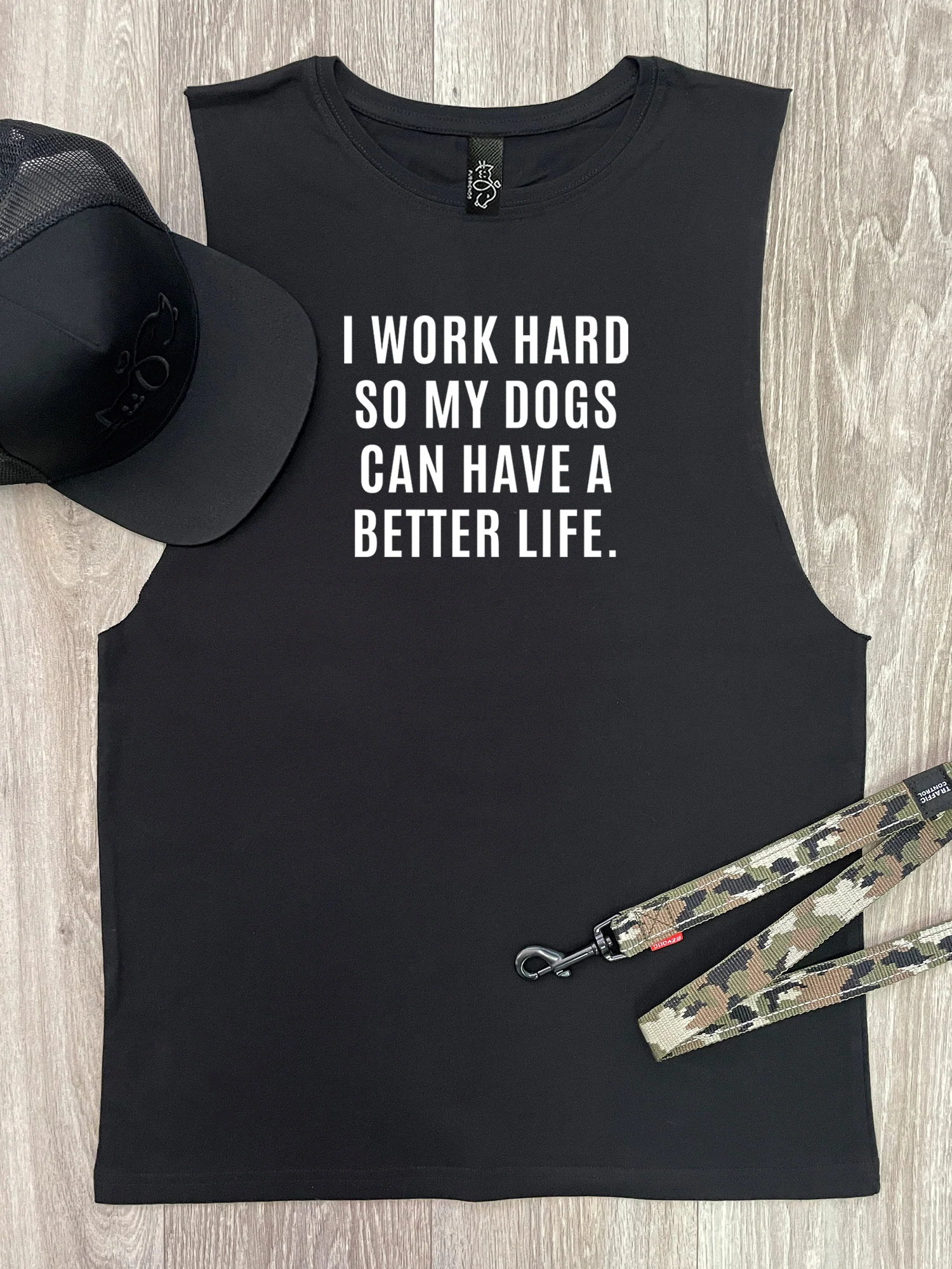 I Work Hard So My Dog Can Have A Better Life Axel Drop Armhole Muscle Tank - Image 3