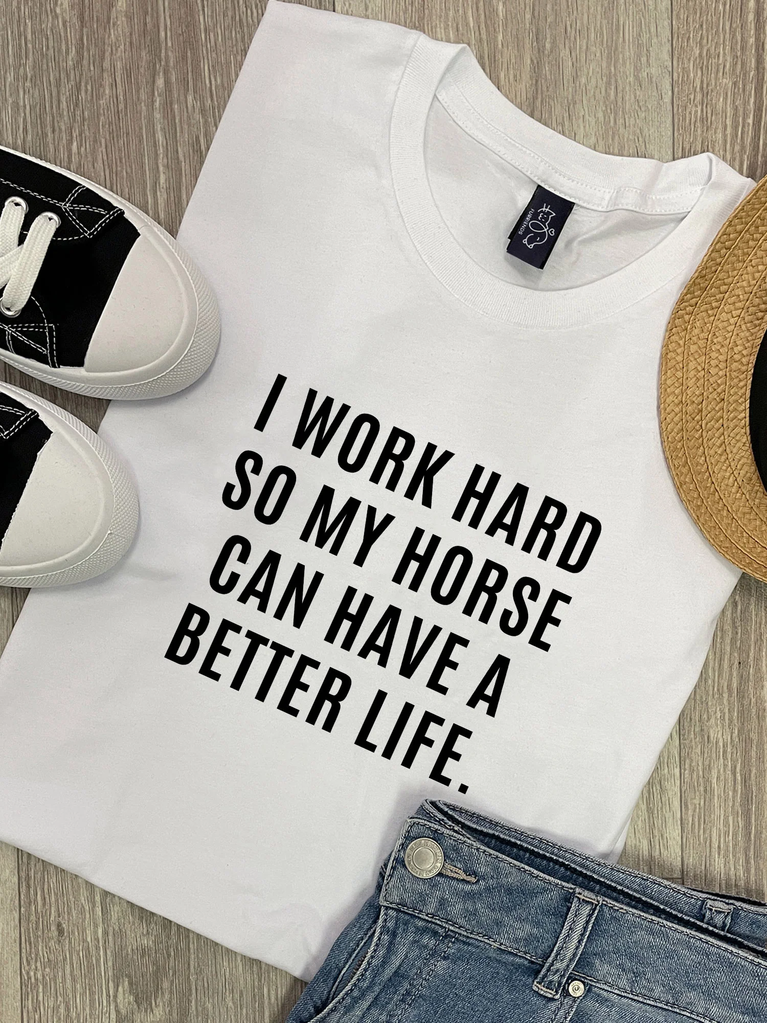 I Work Hard So My Horse Can Have A Better Life Ava Women's Regular Fit Tee - Image 3