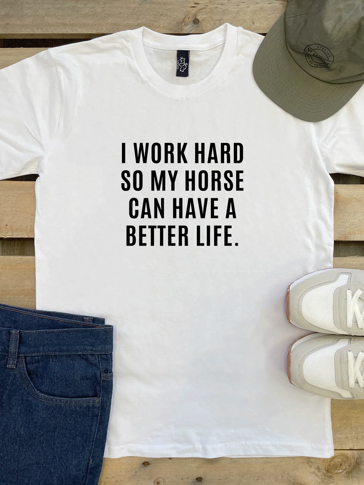 I Work Hard So My Horse Can Have A Better Life Essential Unisex Tee - Image 3