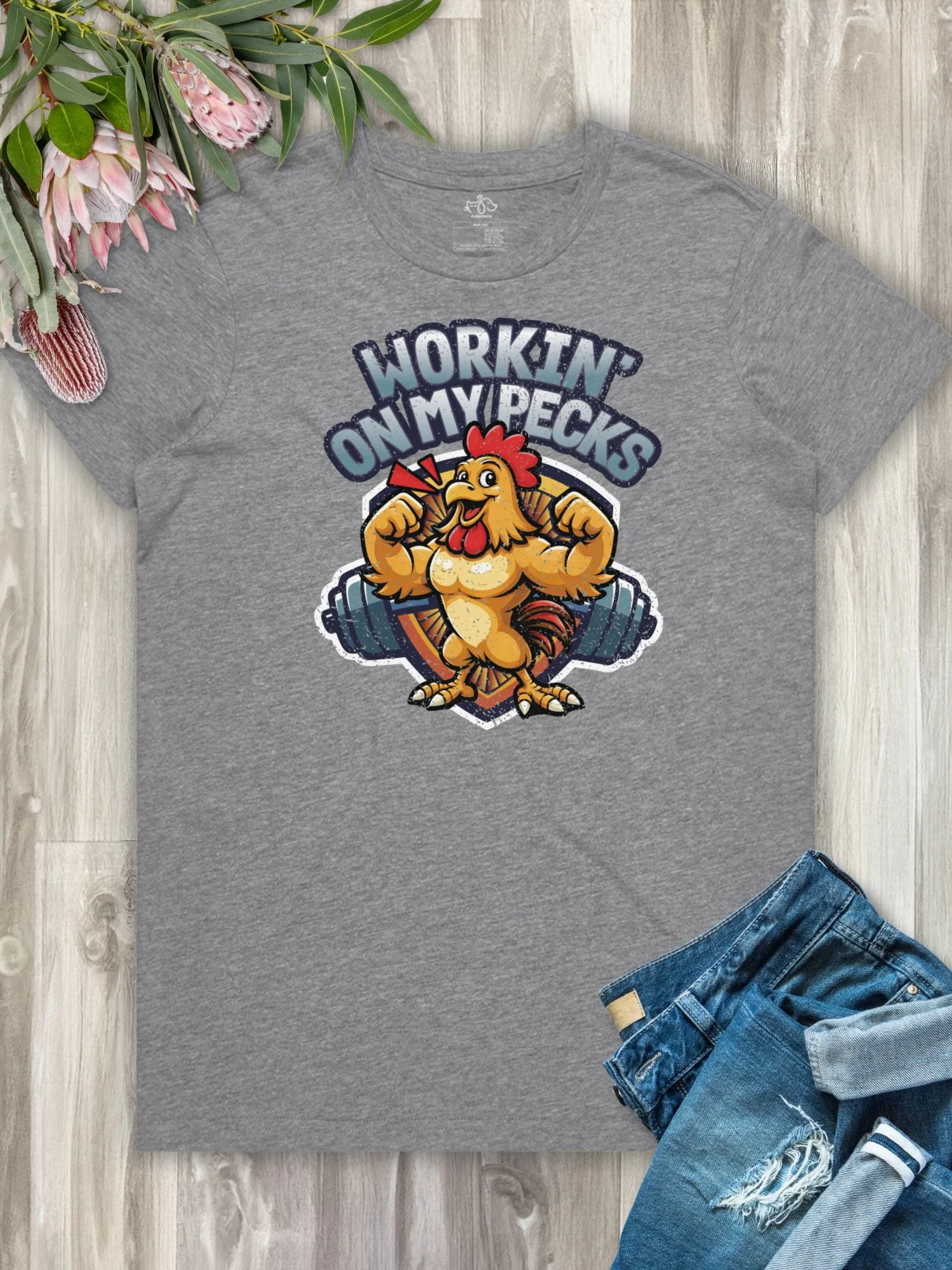 Workin On My Pecks Ava Women's Regular Fit Tee - Image 5