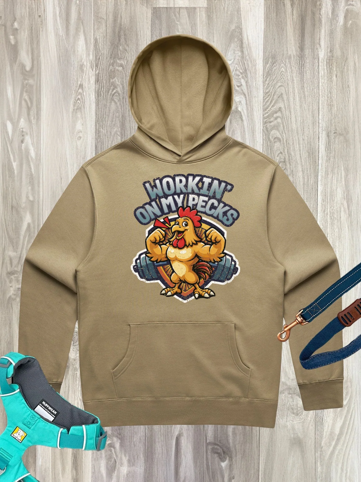 Workin On My Pecks Men's Comfort Hood - Image 6
