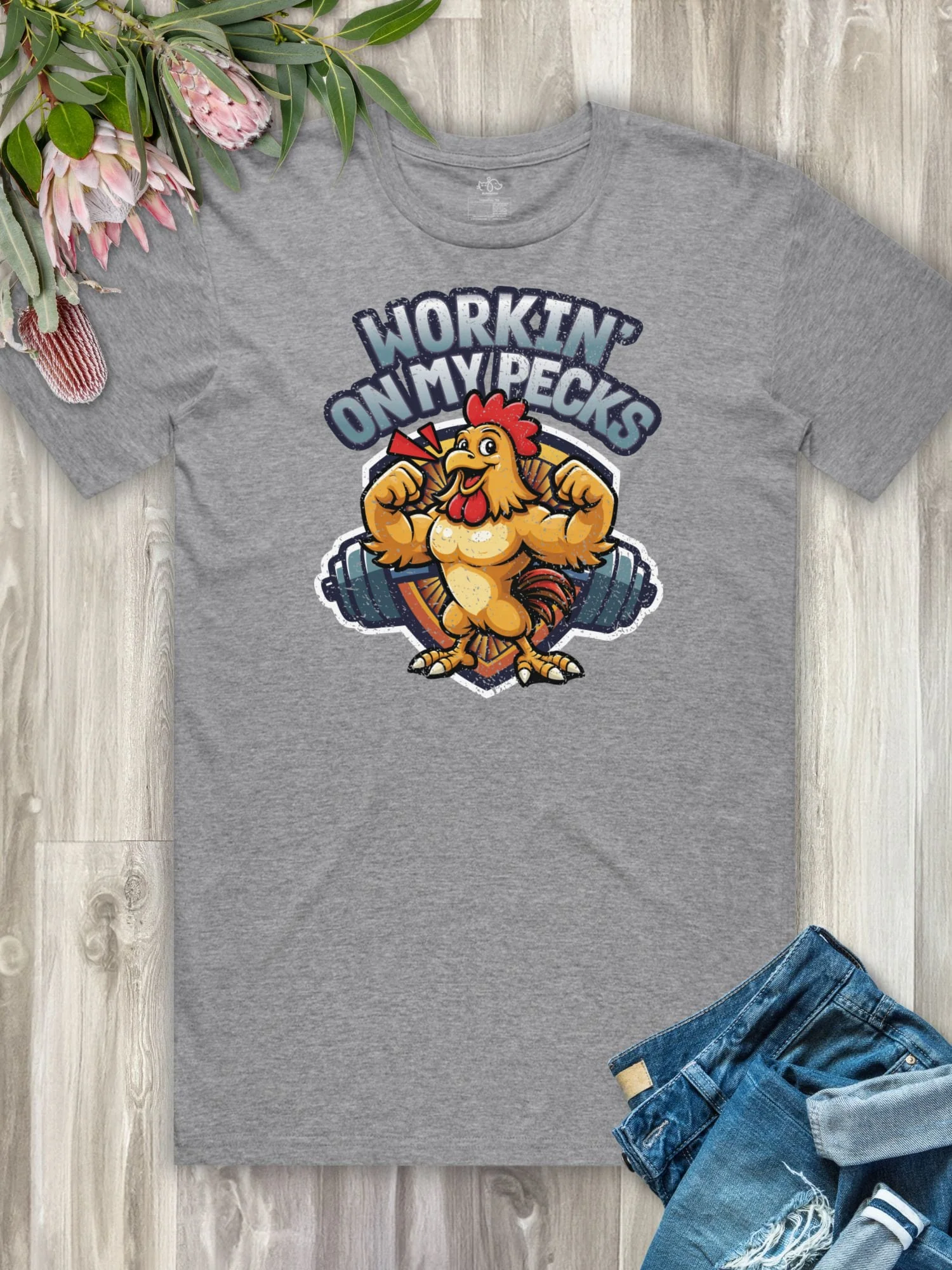 Workin On My Pecks Essential Unisex Tee - Image 5