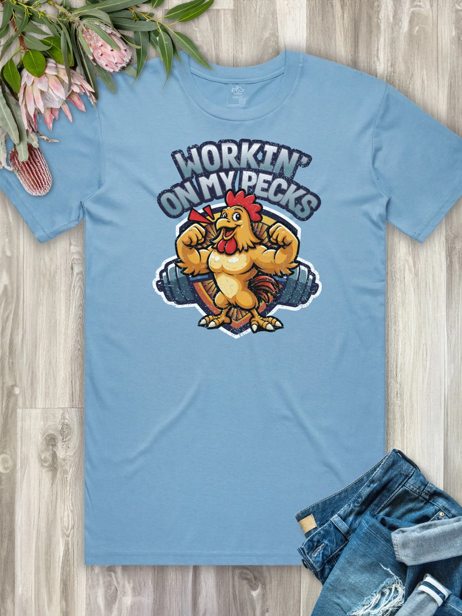 Workin On My Pecks Essential Unisex Tee - Image 8