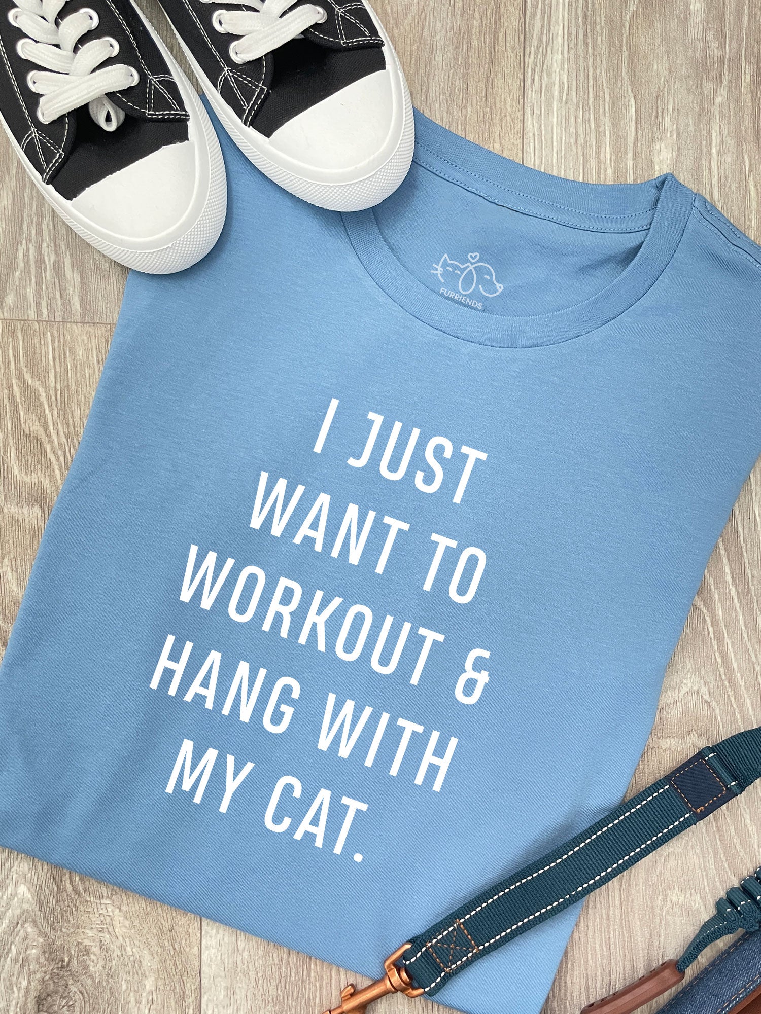 Workout & Hang With My Cat Ava Women's Regular Fit Tee - Image 4