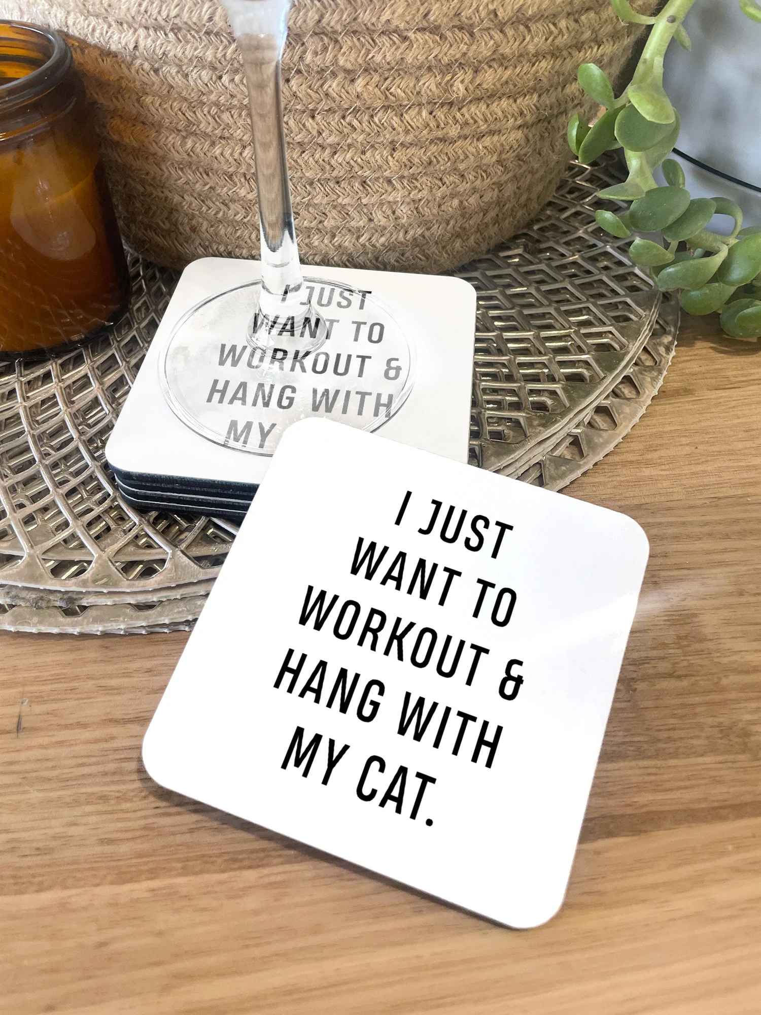 Workout & Hang With My Cat Coaster - Image 4