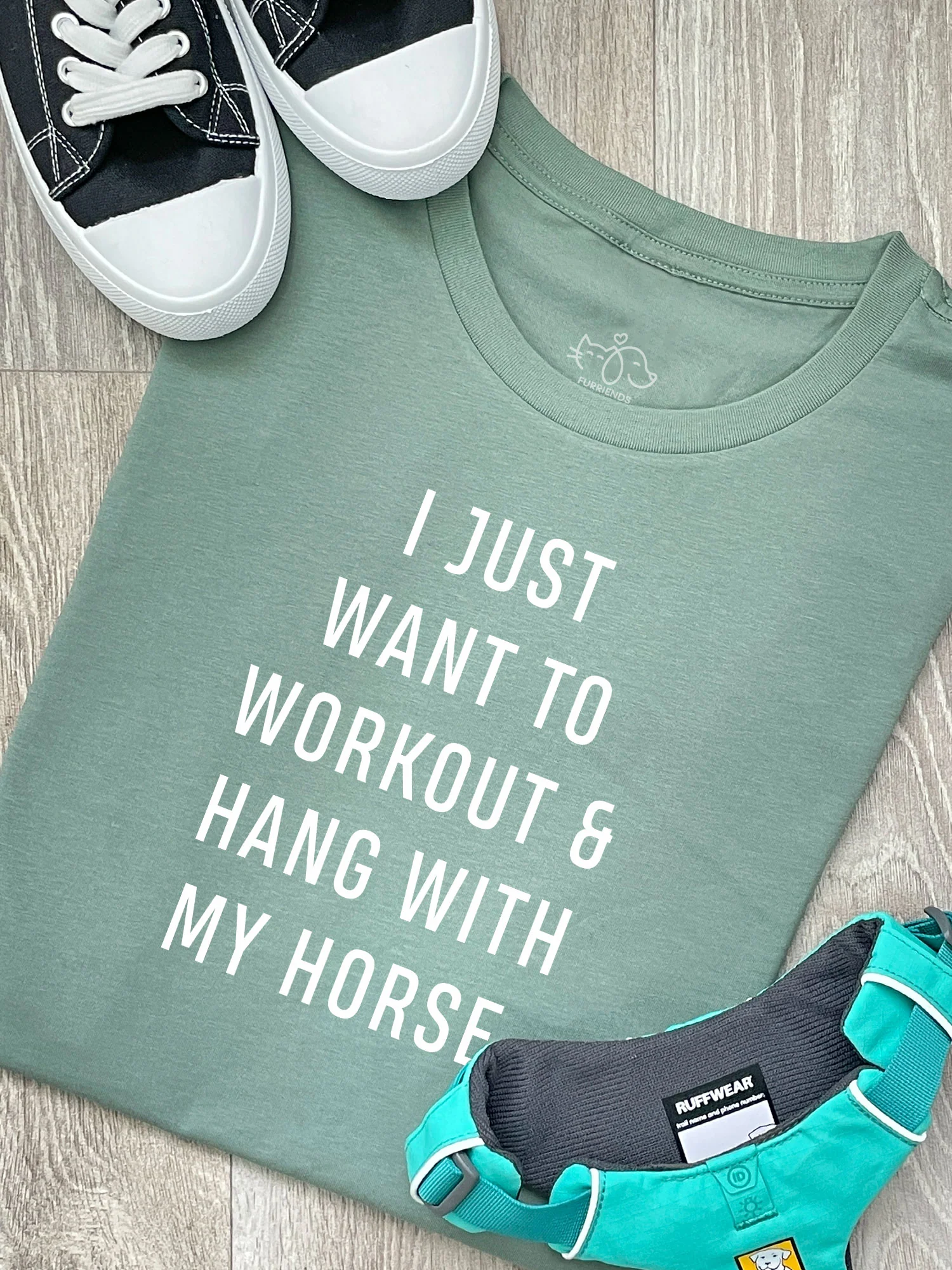 Workout & Hang With My Horse Ava Women's Regular Fit Tee - Image 4