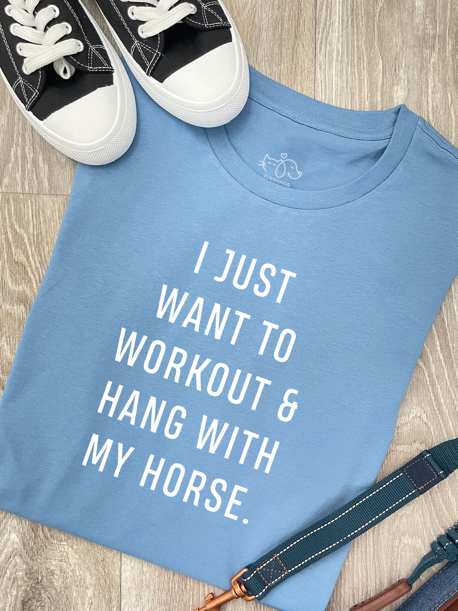 Workout & Hang With My Horse Ava Women's Regular Fit Tee - Image 5