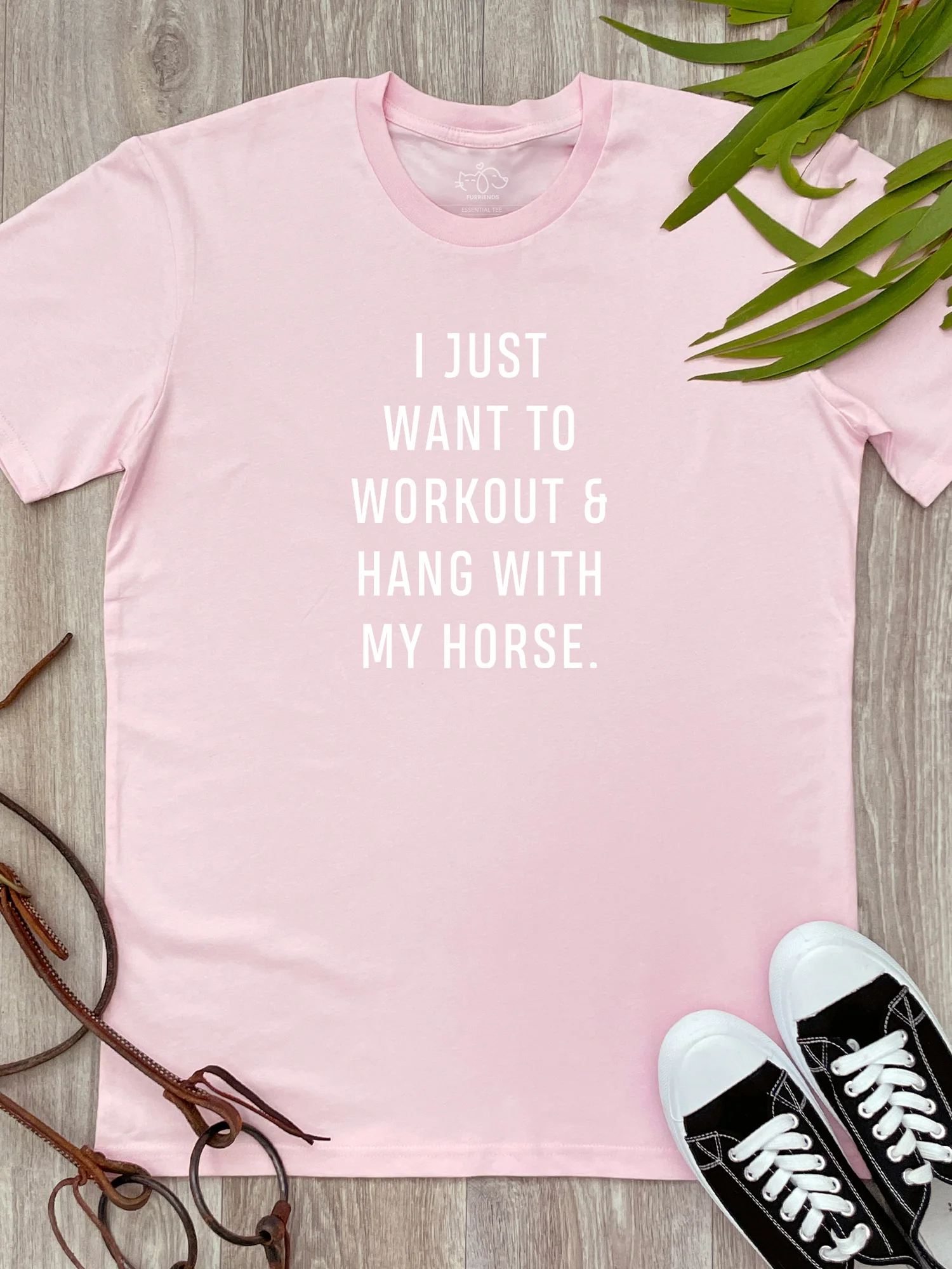 Workout & Hang With My Horse Essential Unisex Tee - Image 6