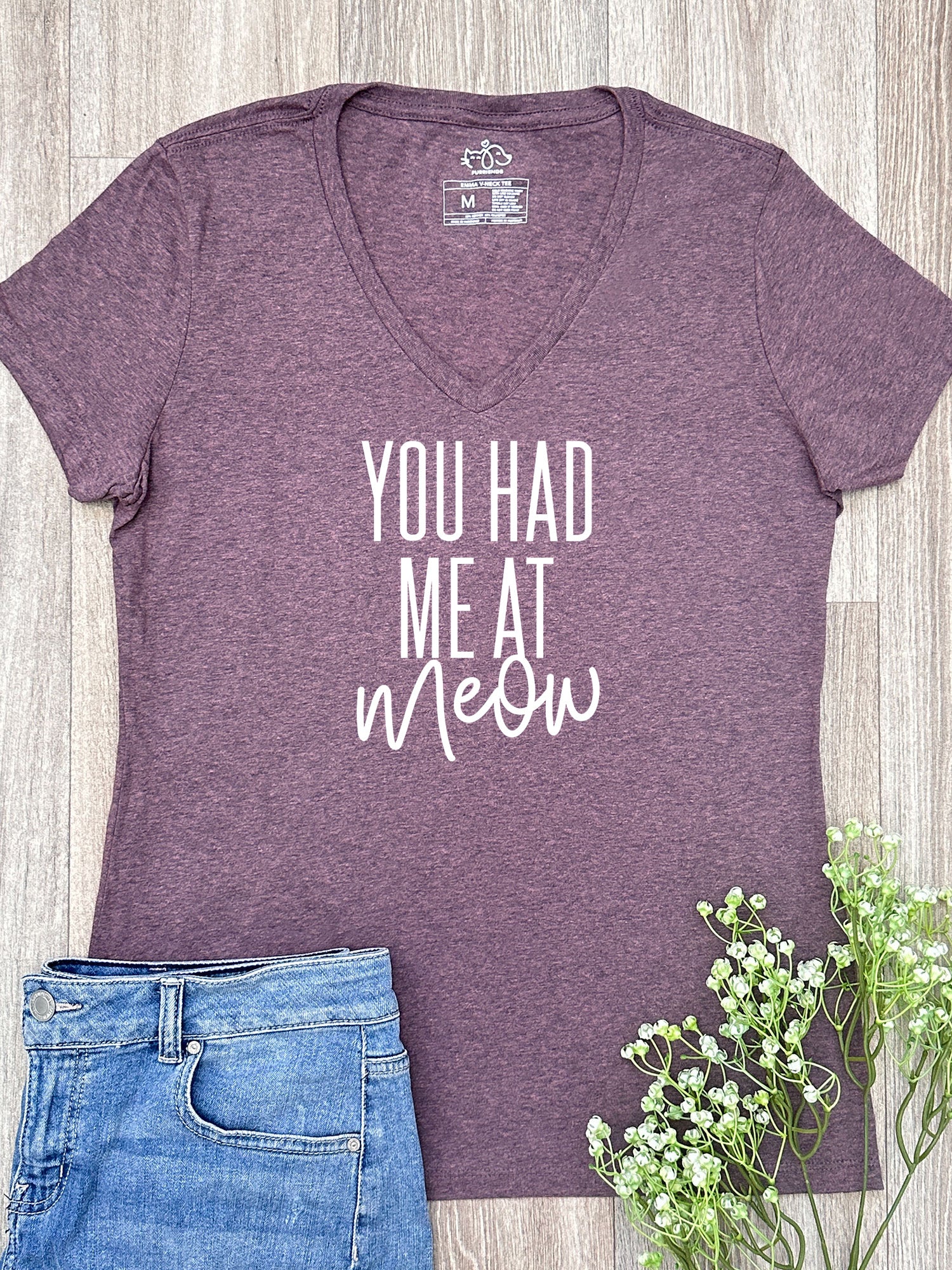 You Had Me At Meow Emma V-Neck Tee - Image 2