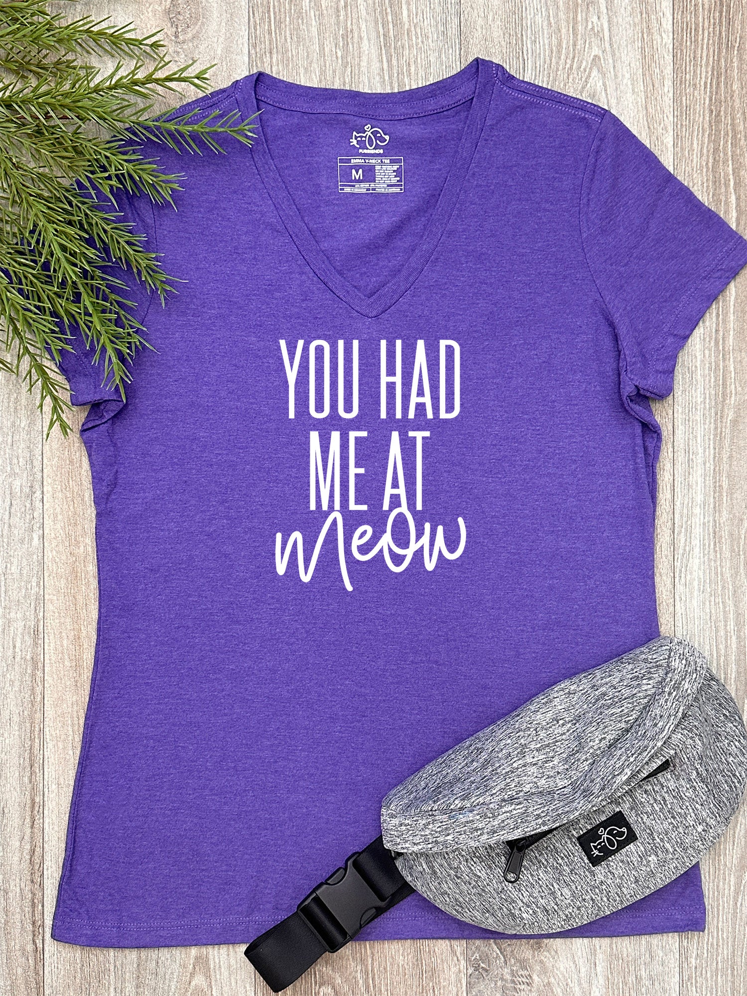 You Had Me At Meow Emma V-Neck Tee - Image 3