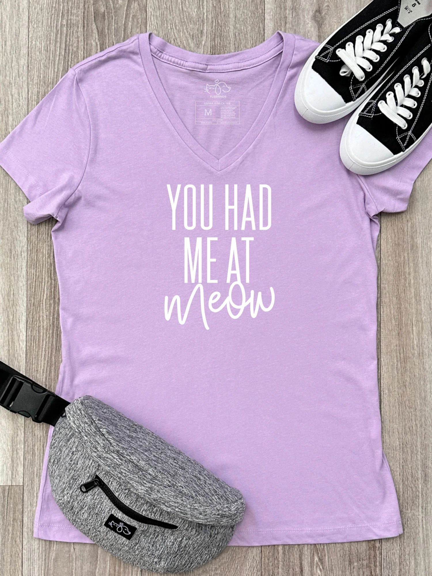 You Had Me At Meow Emma V-Neck Tee - Image 4
